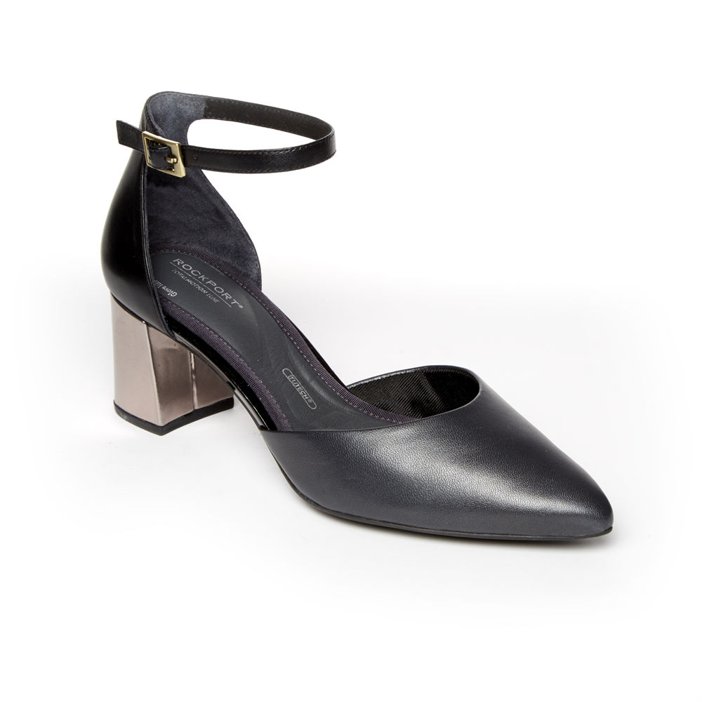 Rockport Singapore Womens Heels - Total Motion Salima Ankle-Strap Black - LJ2475639